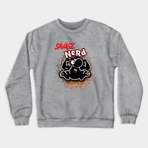 Savage Nerd Crewneck Sweatshirt by G9Design